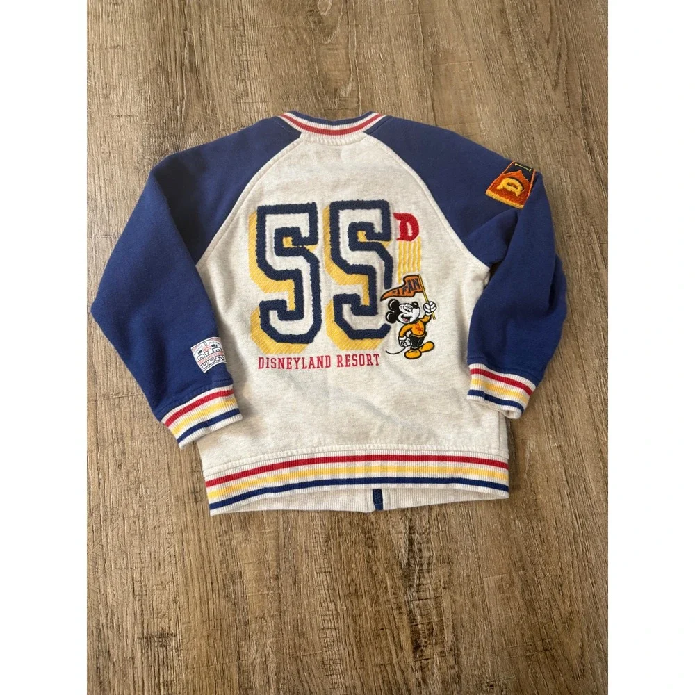 Disney Parks Disneyland Resort Mickey Mouse Varsity Bomber‎ Jacket Gray Blue XS